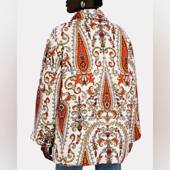 Mara Hoffman Levine puffer coat XL paisley oversized blazer - Picture 3 of 8